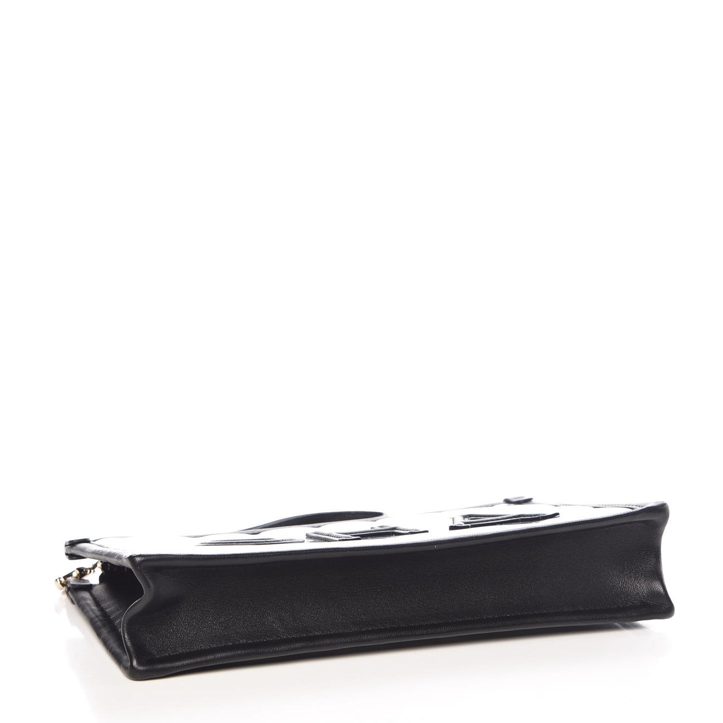 Tweed PVC Lambskin Wristlet Pouch Black