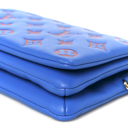 Louis Vuitton Lambskin Embossed Monogram Vuittamins Pochette Coussin Blue Red 10 of 10
