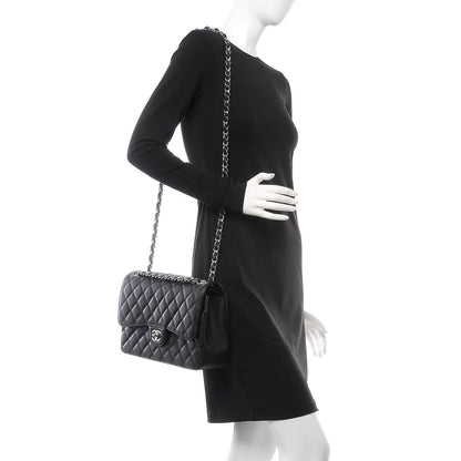 Chanel Caviar Quilted Jumbo Double Flap Black 3 of 12