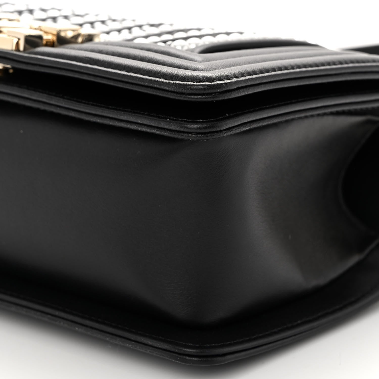 Chanel Calfskin Pearl Smal Chanel Pearls Boy Flap Black 10 of 10