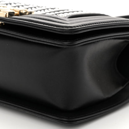 Chanel Calfskin Pearl Smal Chanel Pearls Boy Flap Black 10 of 10