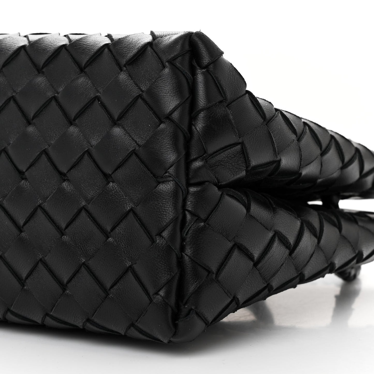 Nappa Intrecciato Small East West Andiamo Shoulder Bag Black