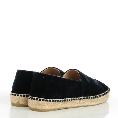 Chanel Velvet CC Espadrilles 39 Navy Black 8 of 17