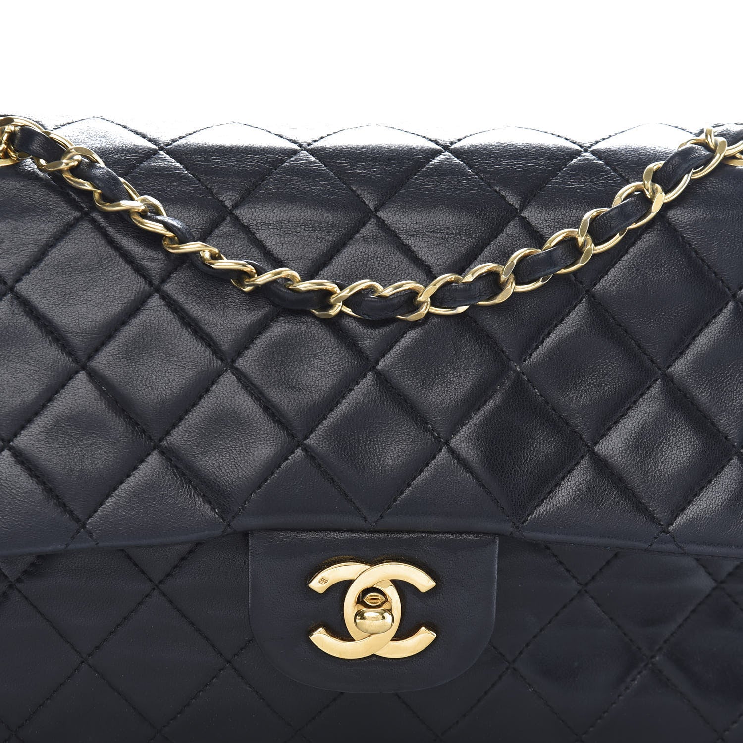 Chanel Lambskin Quilted Medium Double Flap Black 11 of 11