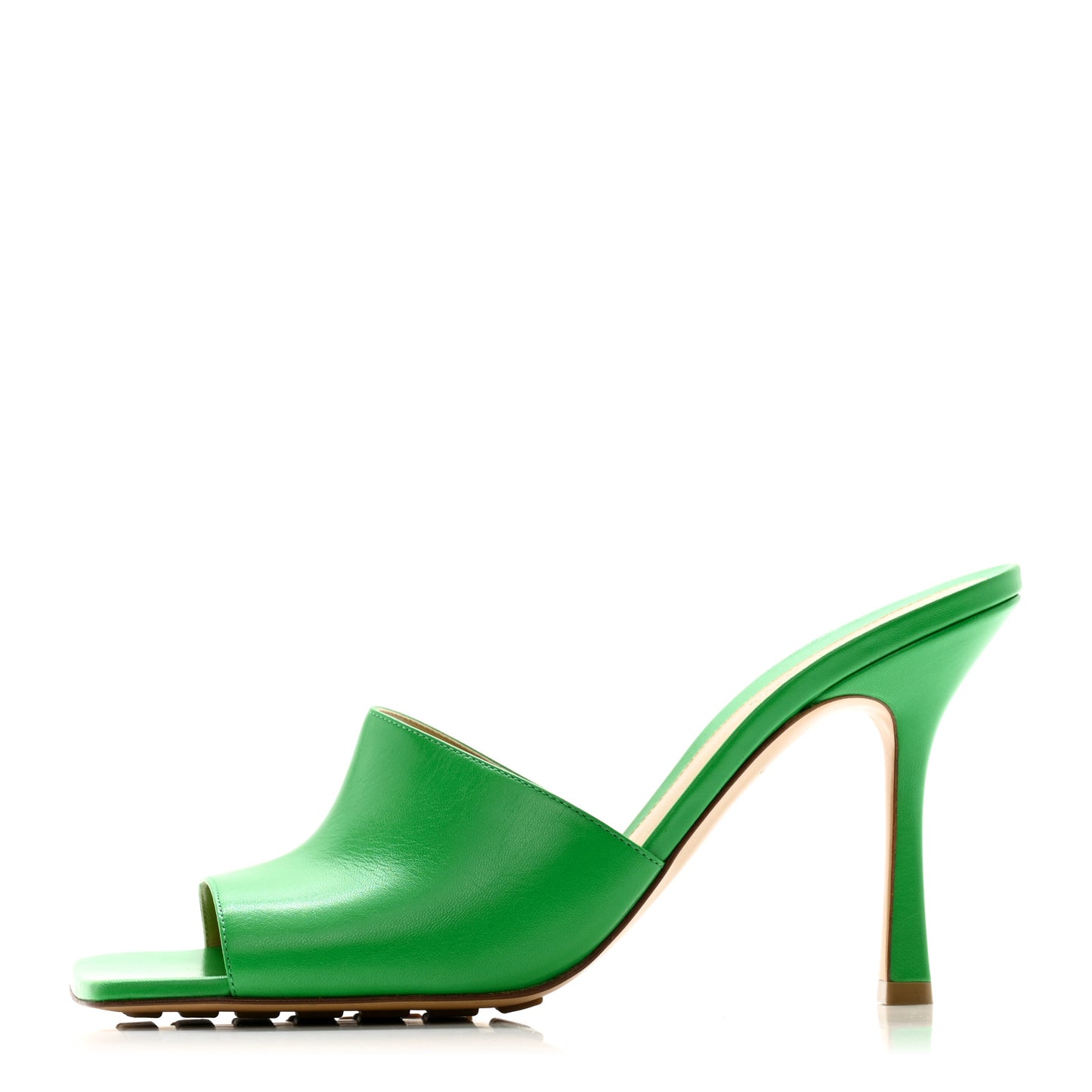 Lambskin Stretch Mule Sandals 41 Grass