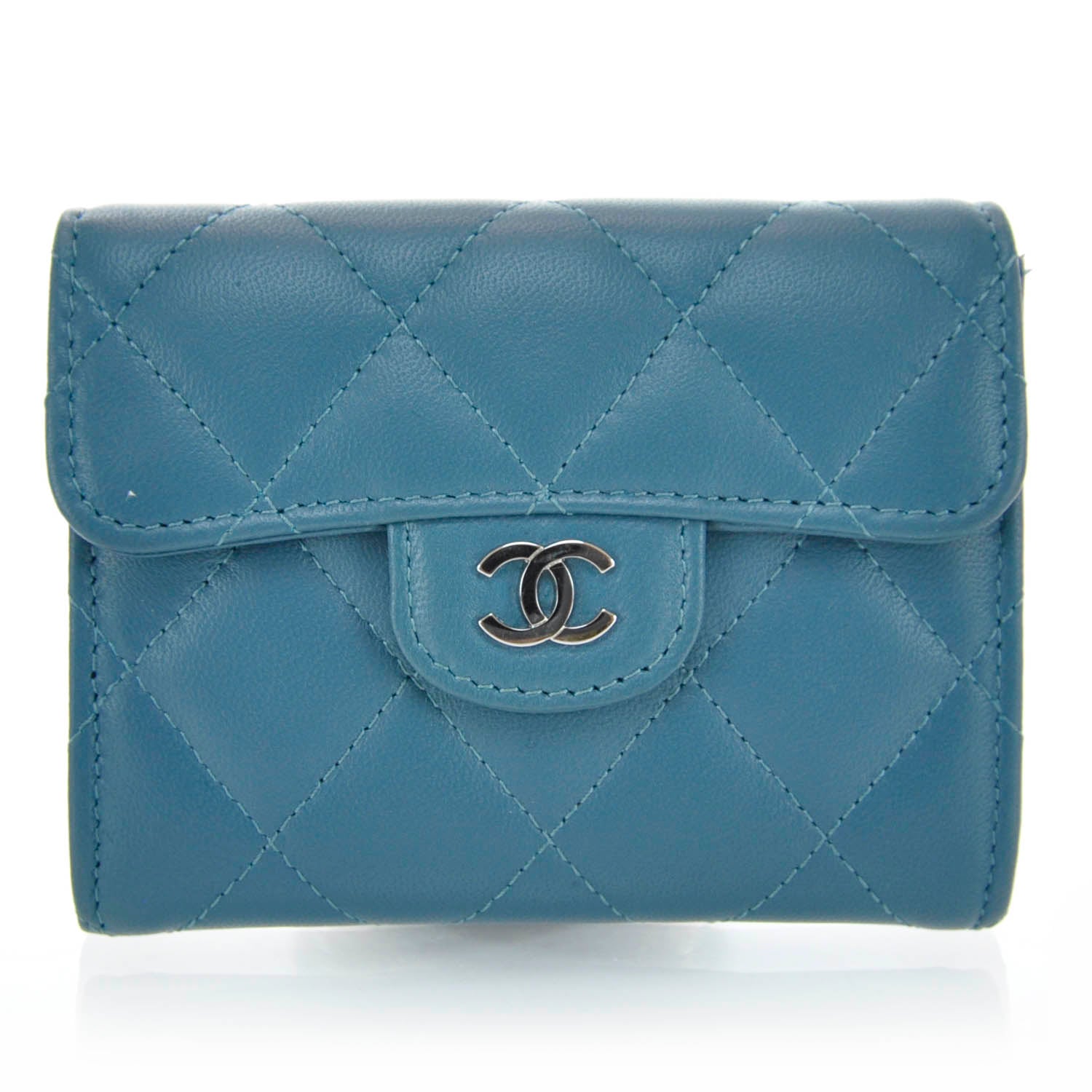 Chanel Lambskin Coin Purse Turquoise 1 of 6