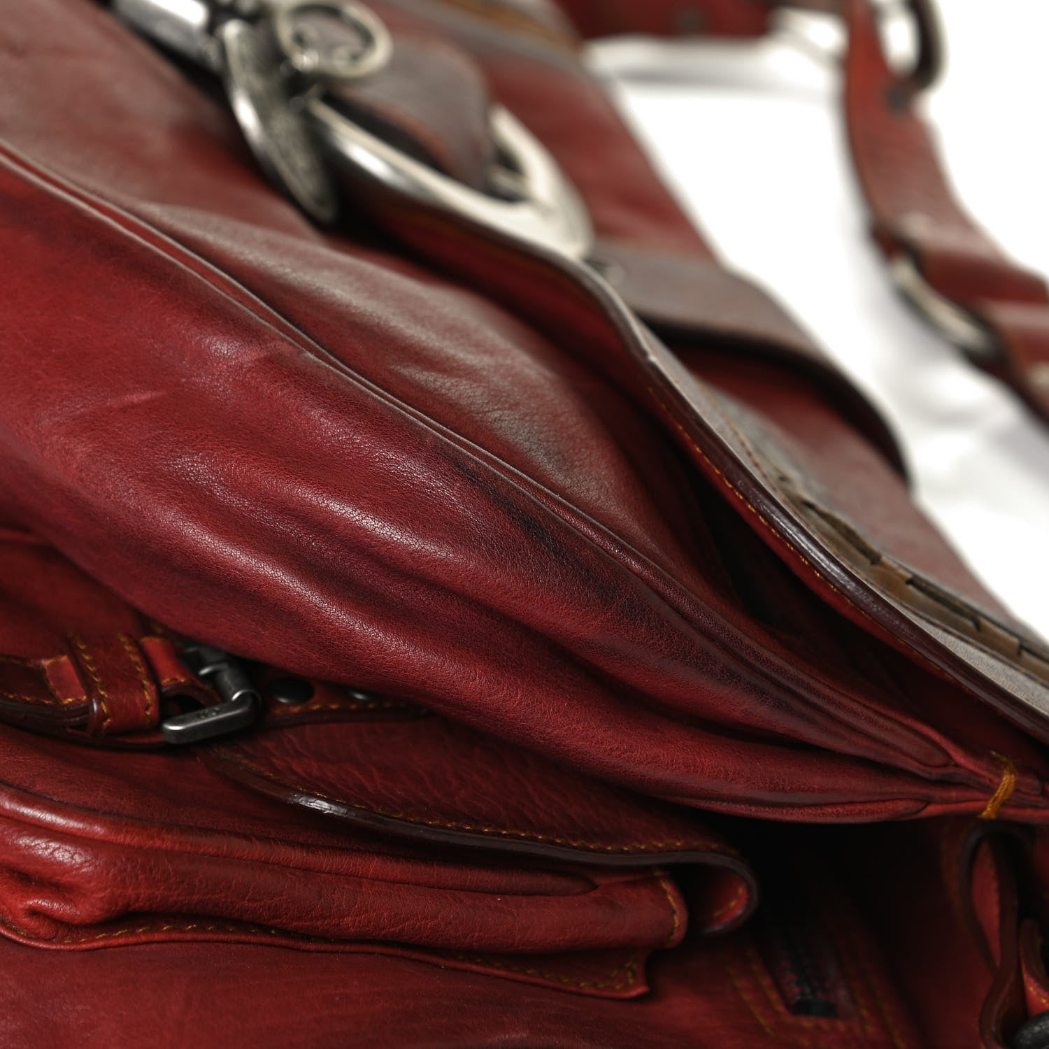 Christian Dior Calfskin Medium Gaucho Double Saddle Bag Red 12 of 18