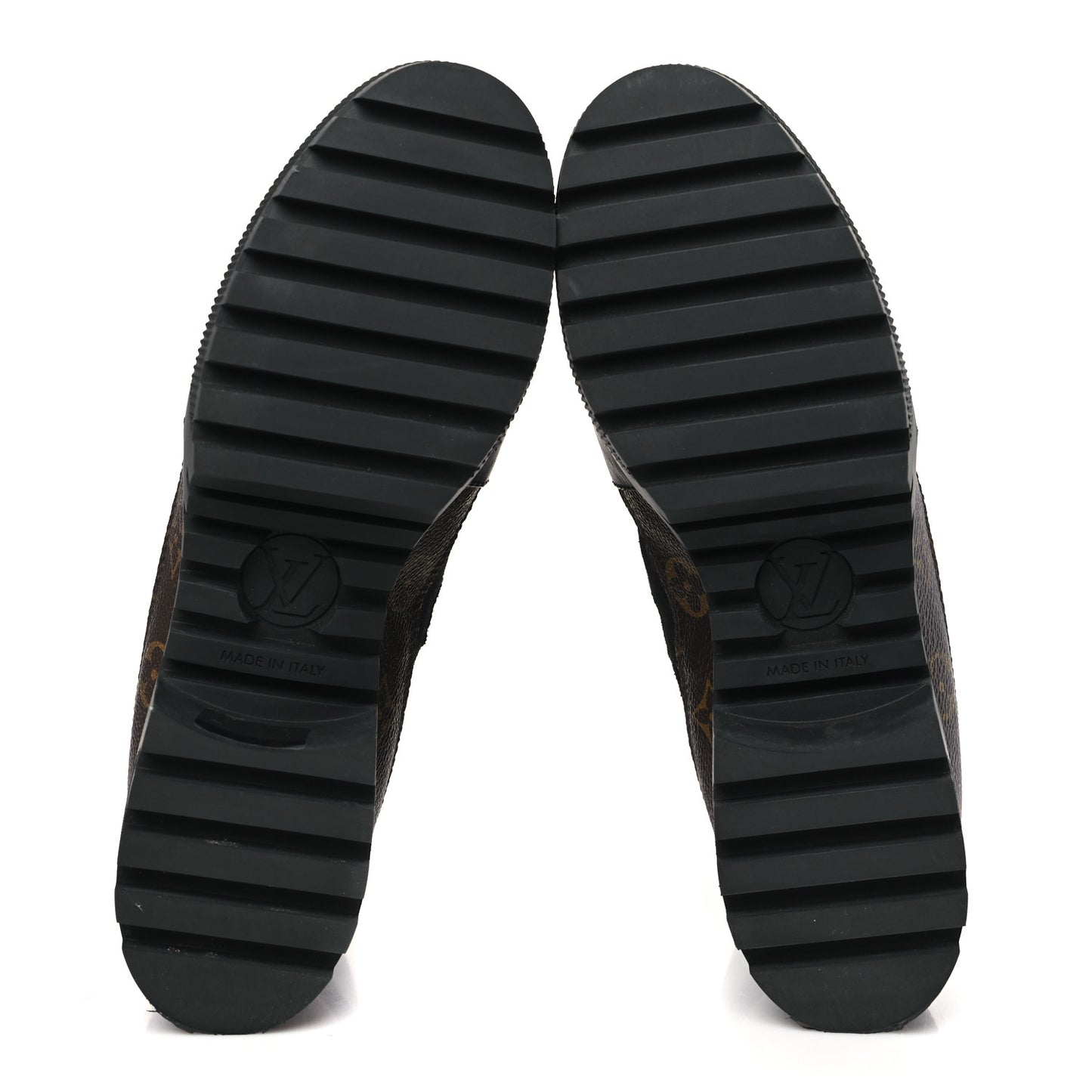 Suede Calfskin Monogram Laureate Platform Desert Boots 39.5 Black