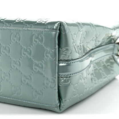 Gucci Patent GG Emblem Small Bucket Bag Light Blue 10 of 10