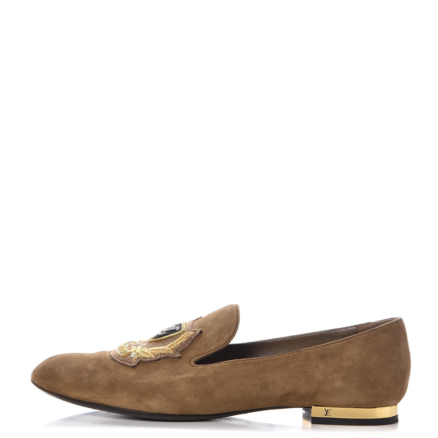 Louis Vuitton Suede Preppy Flat Loafers 38.5 Kaki 1 of 14