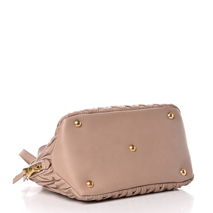 Miu Miu Nappa Matelasse Top Handle Bowler Cammeo 5 of 13