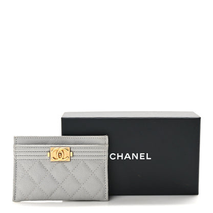 Chanel Caviar Quilted Boy Card Holder Grey 9 of 9