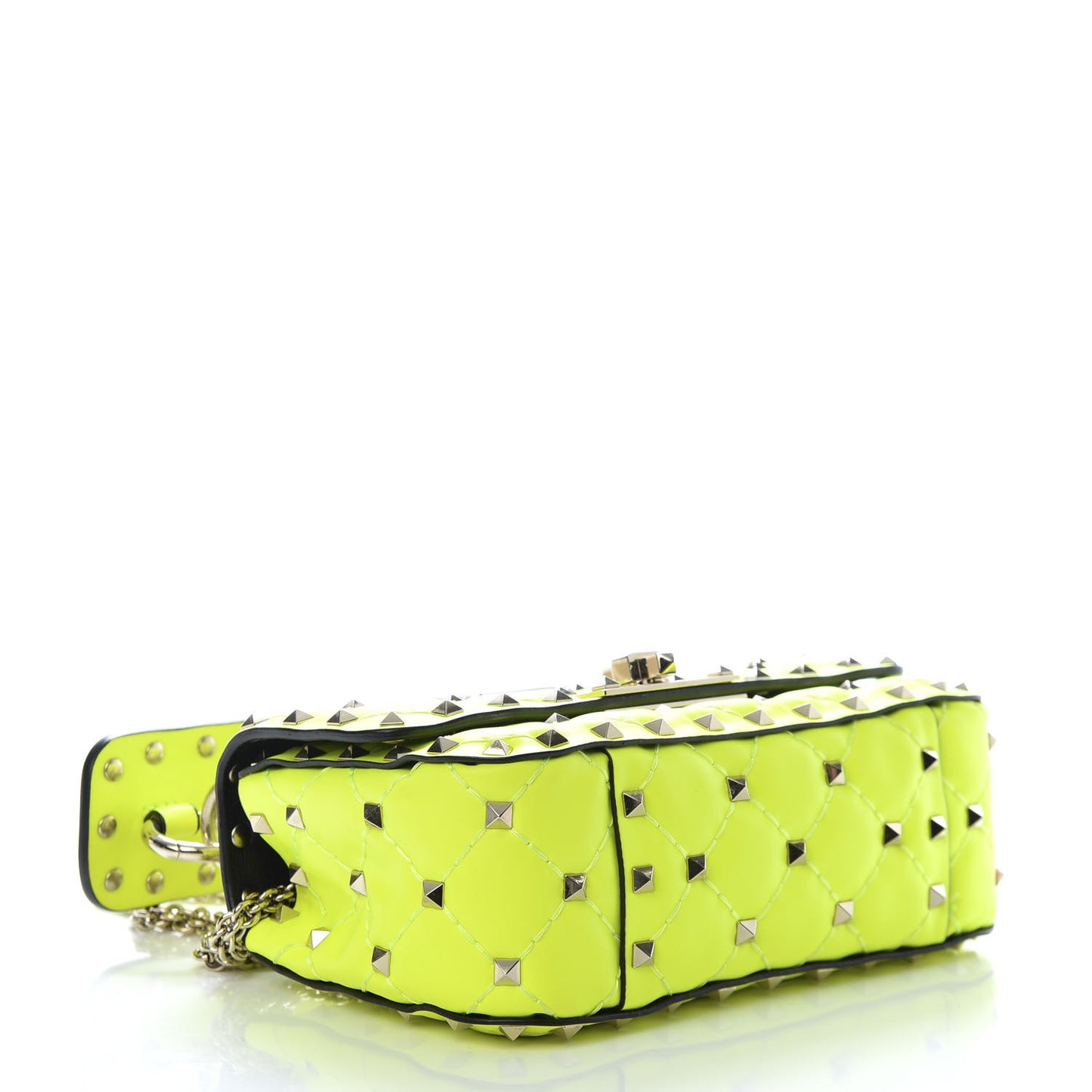 Calfskin Mini Rockstud Spike Shoulder Bag Lime