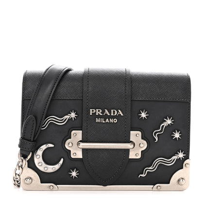 Prada City Calf Saffiano Cahier Astrology Bag Black 1 of 10