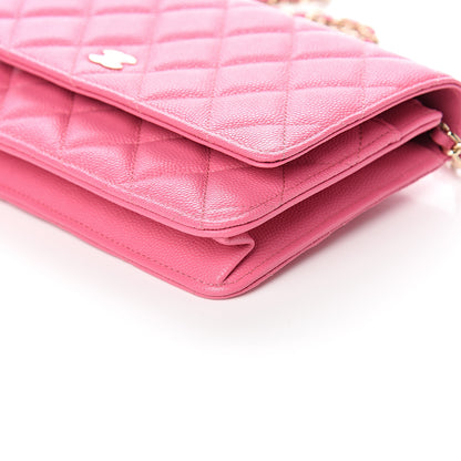 Chanel Caviar Quilted Wallet on Chain WOC Pink 9 of 11