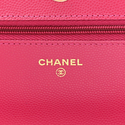 Chanel Caviar Quilted Wallet On Chain WOC Fuchsia 6 of 12