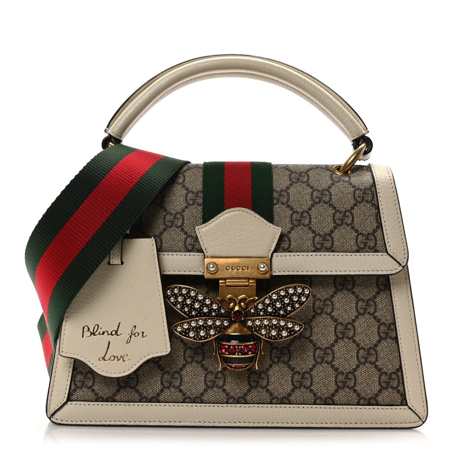 Gucci GG Supreme Monogram Small Queen Margaret Top Handle Bag White 1 of 10