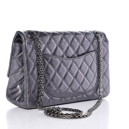Chanel Metallic Aged Calfskin Quilted 2.55 Reissue 226 Flap Dark Silver 4 of 10