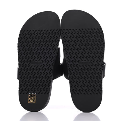 Hermes Calfskin Womens Chypre Sandals 39 Black 5 of 11