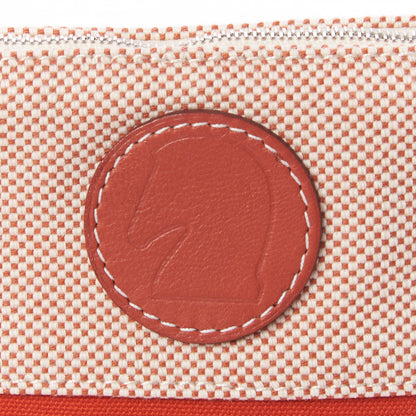 Hermes Canvas Bolide Samarcande Toiletry Case MM Terracotta 7 of 9