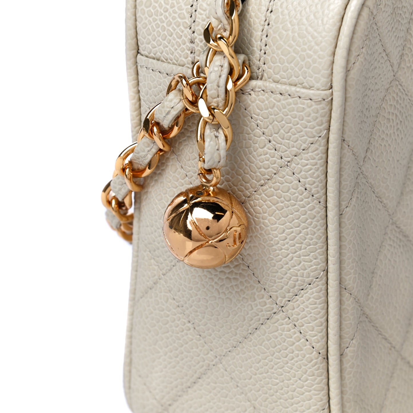 Caviar Quilted CC Camera Case Light Beige