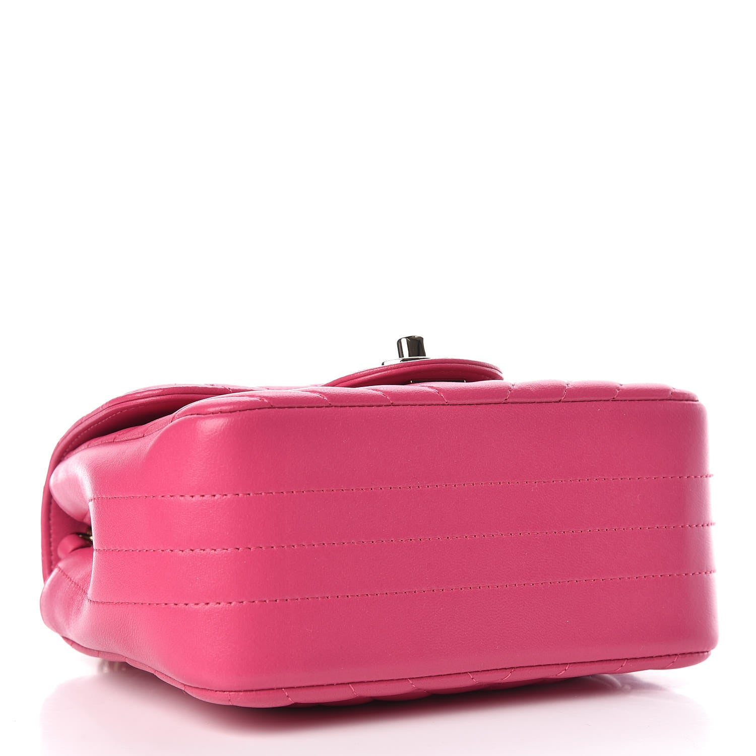 Chanel Lambskin Chevron Quilted Mini Square Flap Fuchsia 4 of 10