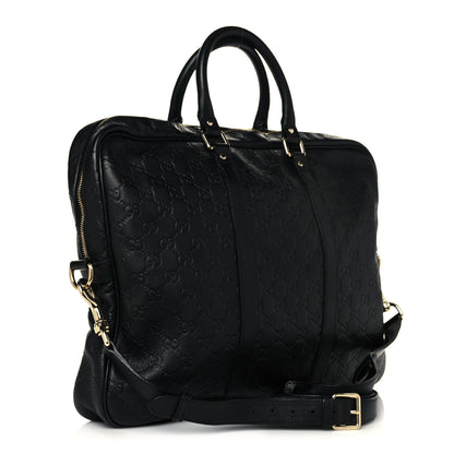 Gucci Guccissima Signature Briefcase Black 3 of 14
