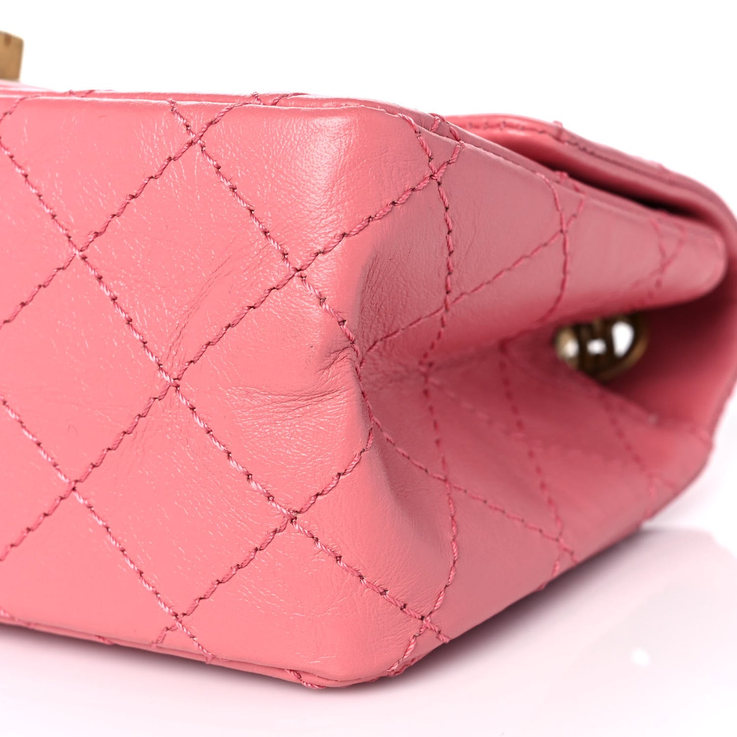 Aged Calfskin Quilted 2.55 Reissue Mini Flap Pink