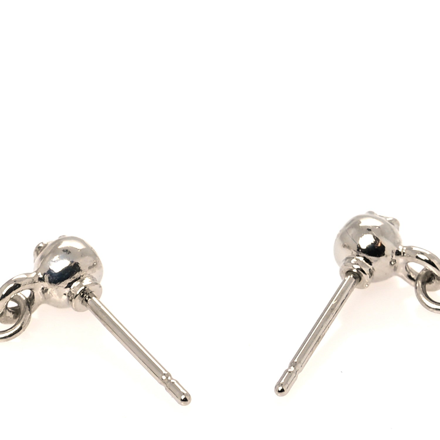 Chanel Baguette Crystal CC Drop Earrings Silver 3 of 3