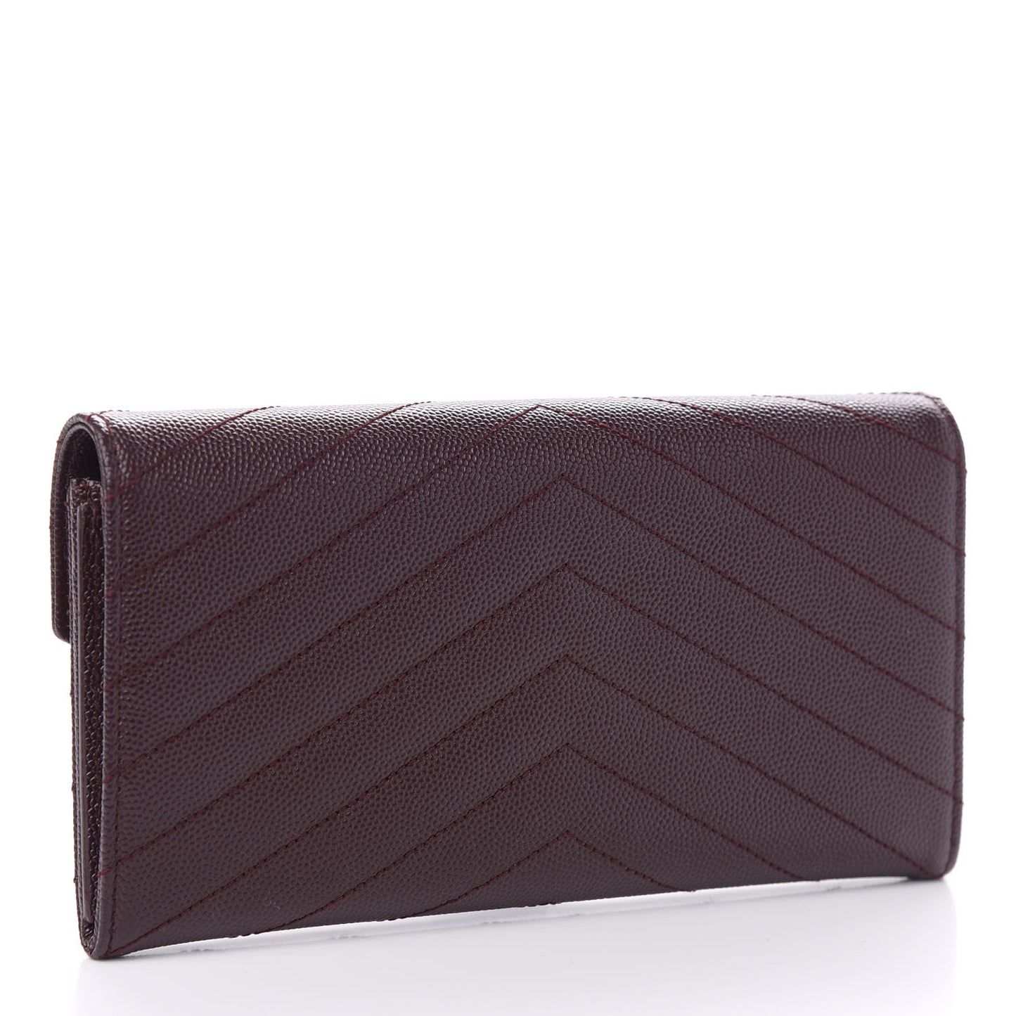 Calfskin Matelasse Chevron Monogram Flap Wallet Amaranto