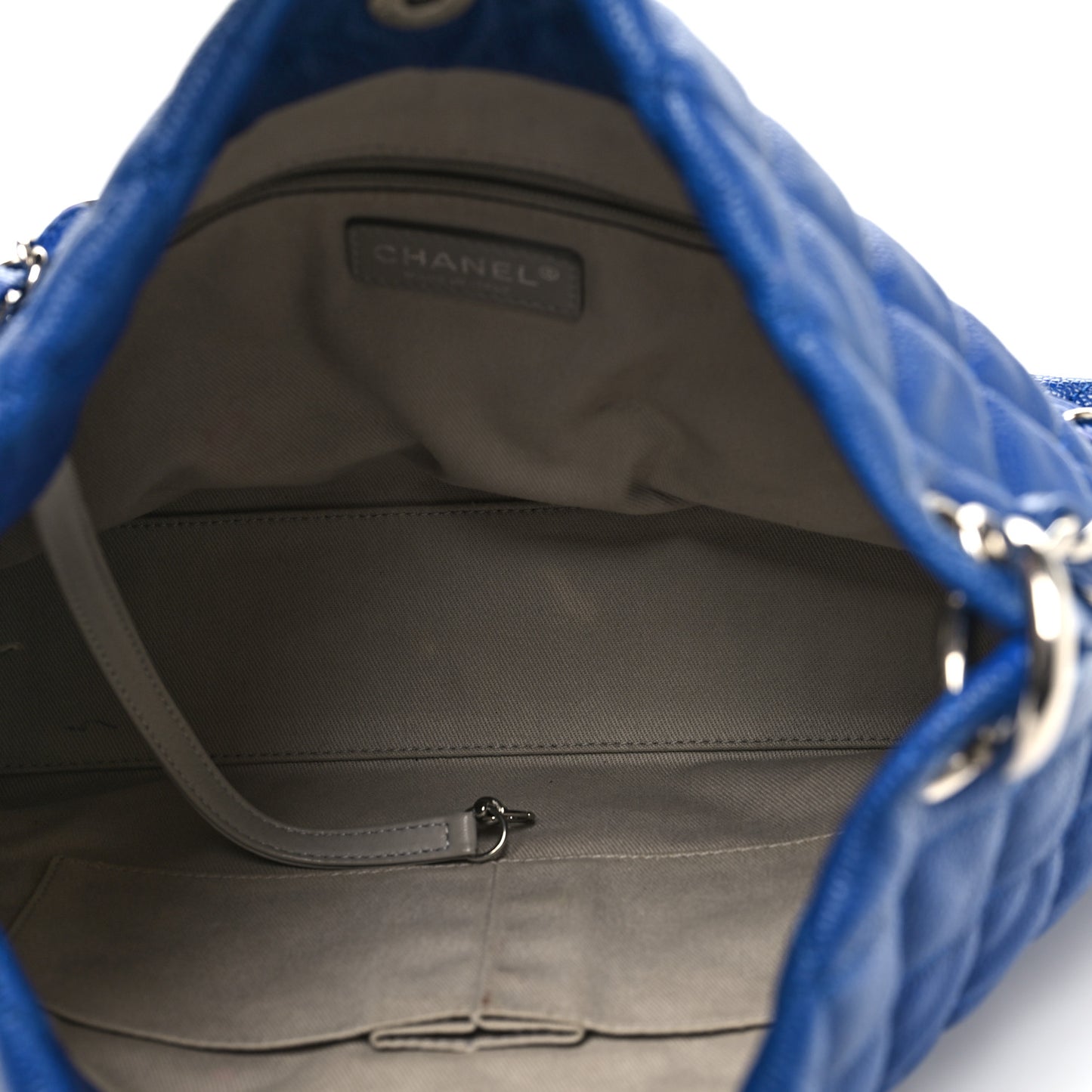 Caviar Quilted Easy Zip Tote Cobalt Blue