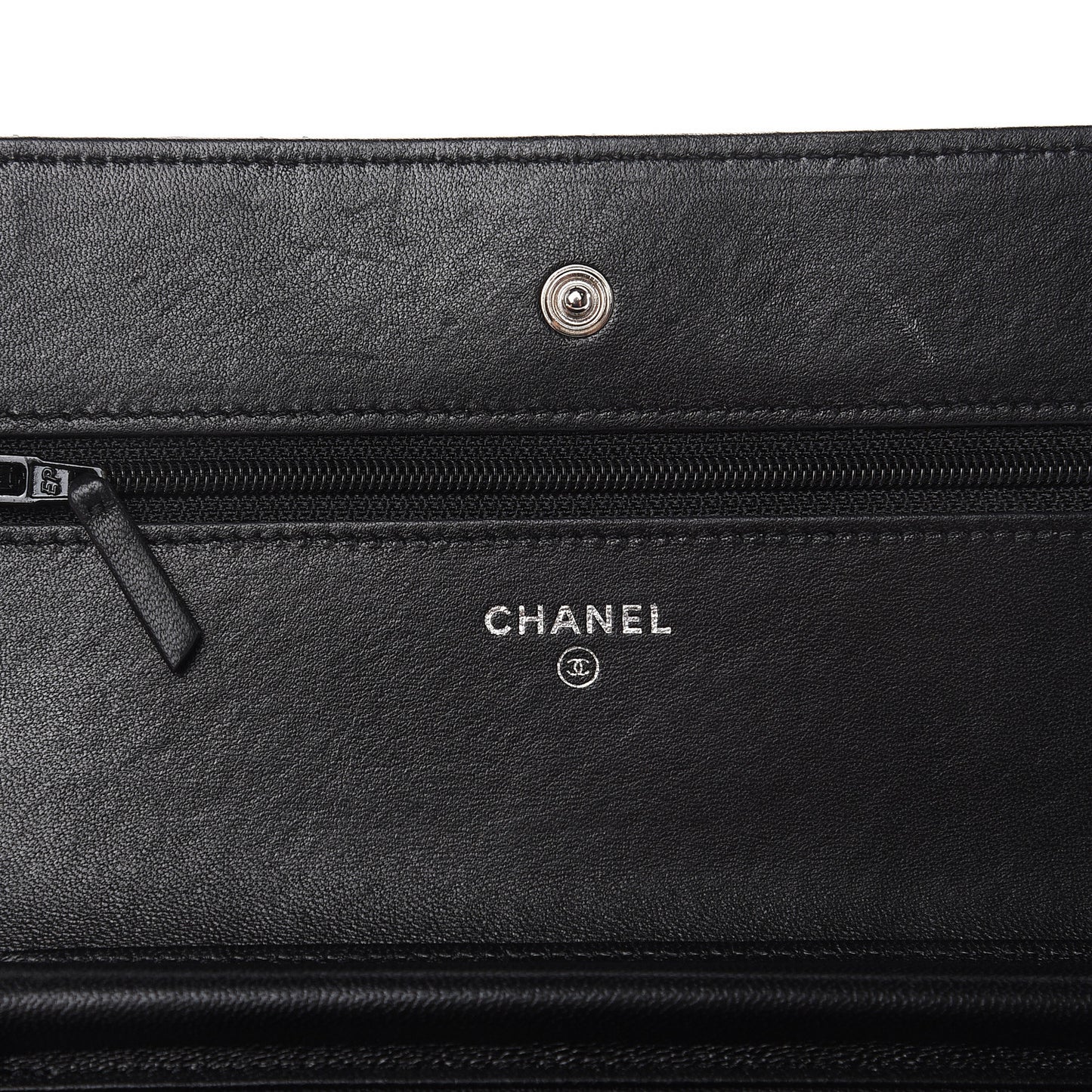 Lambskin Quilted Wallet On Chain WOC Black
