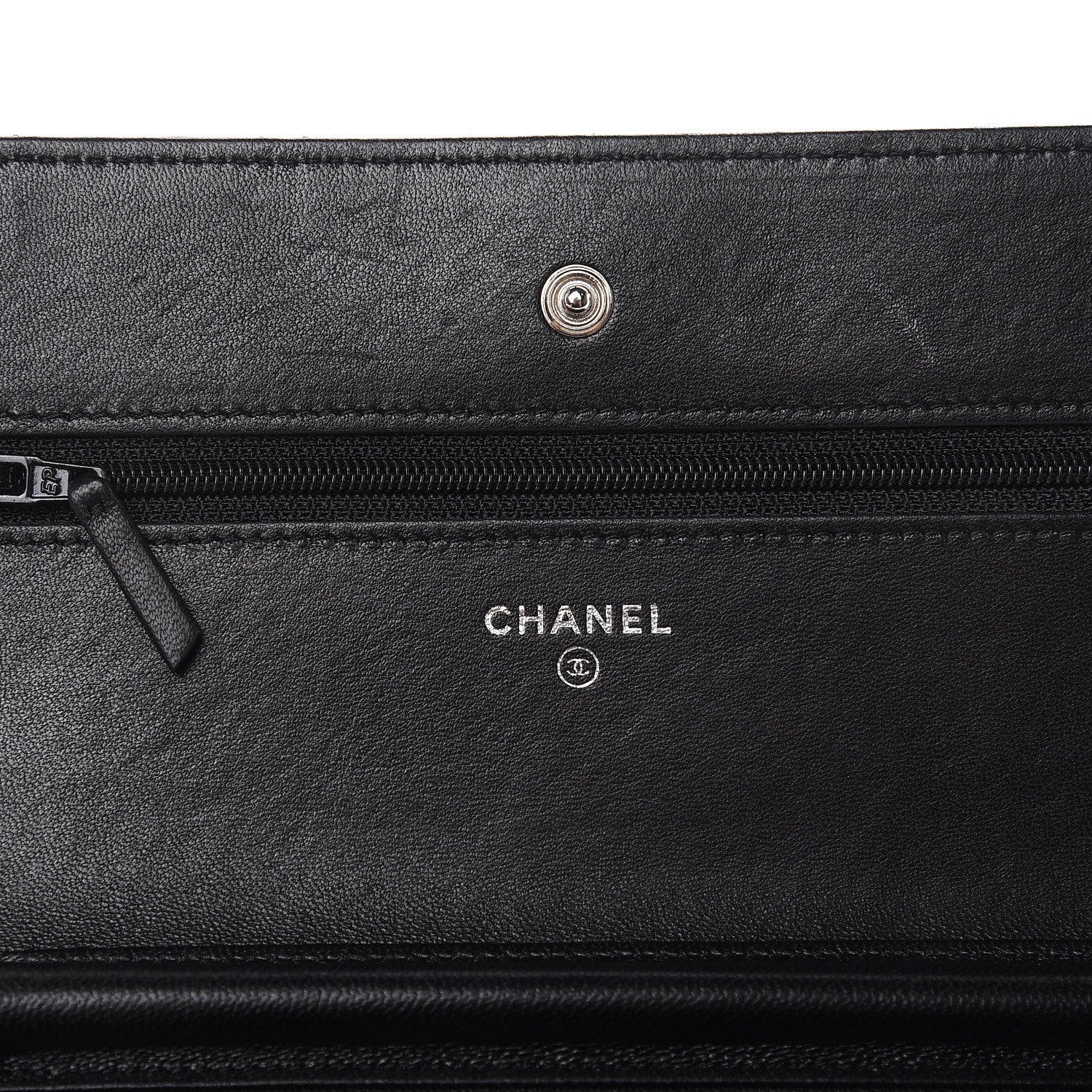 Chanel Lambskin Quilted Wallet On Chain WOC Black 6 of 10