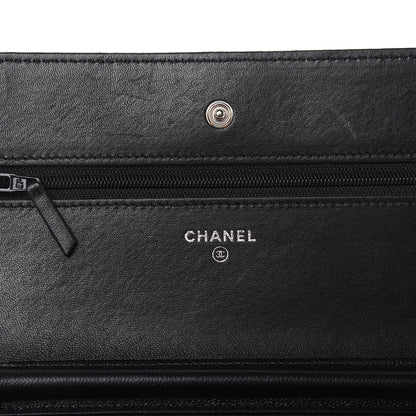 Chanel Lambskin Quilted Wallet On Chain WOC Black 6 of 10