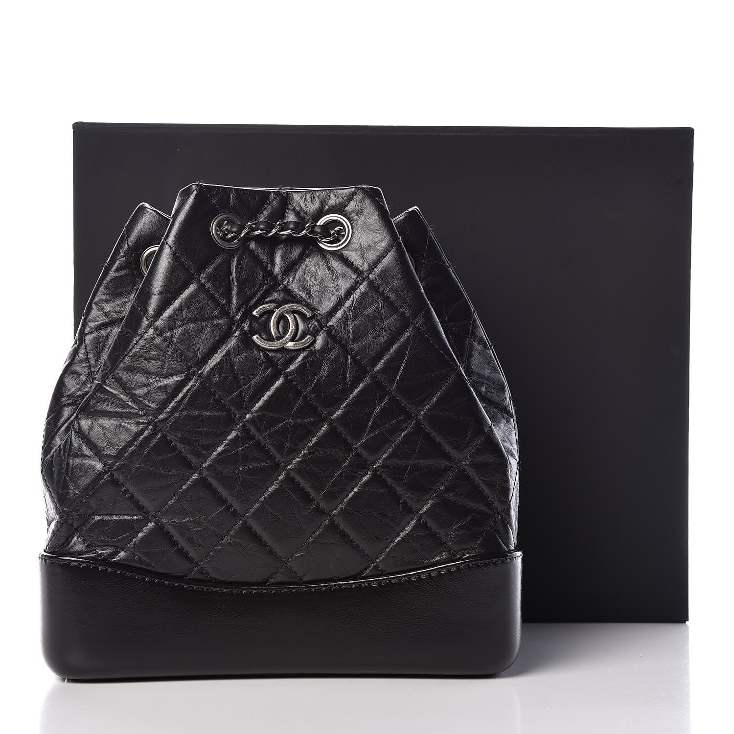 Chanel Aged Calfskin Quilted Small Gabrielle Backpack Black 10 of 10