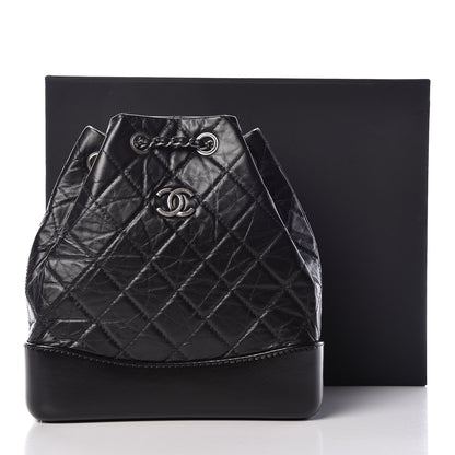 Chanel Aged Calfskin Quilted Small Gabrielle Backpack Black 10 of 10