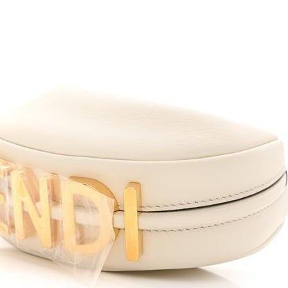 Fendi Vitello Grace Matte Nano Fendigraphy Hobo Charm White Ice 10 of 11
