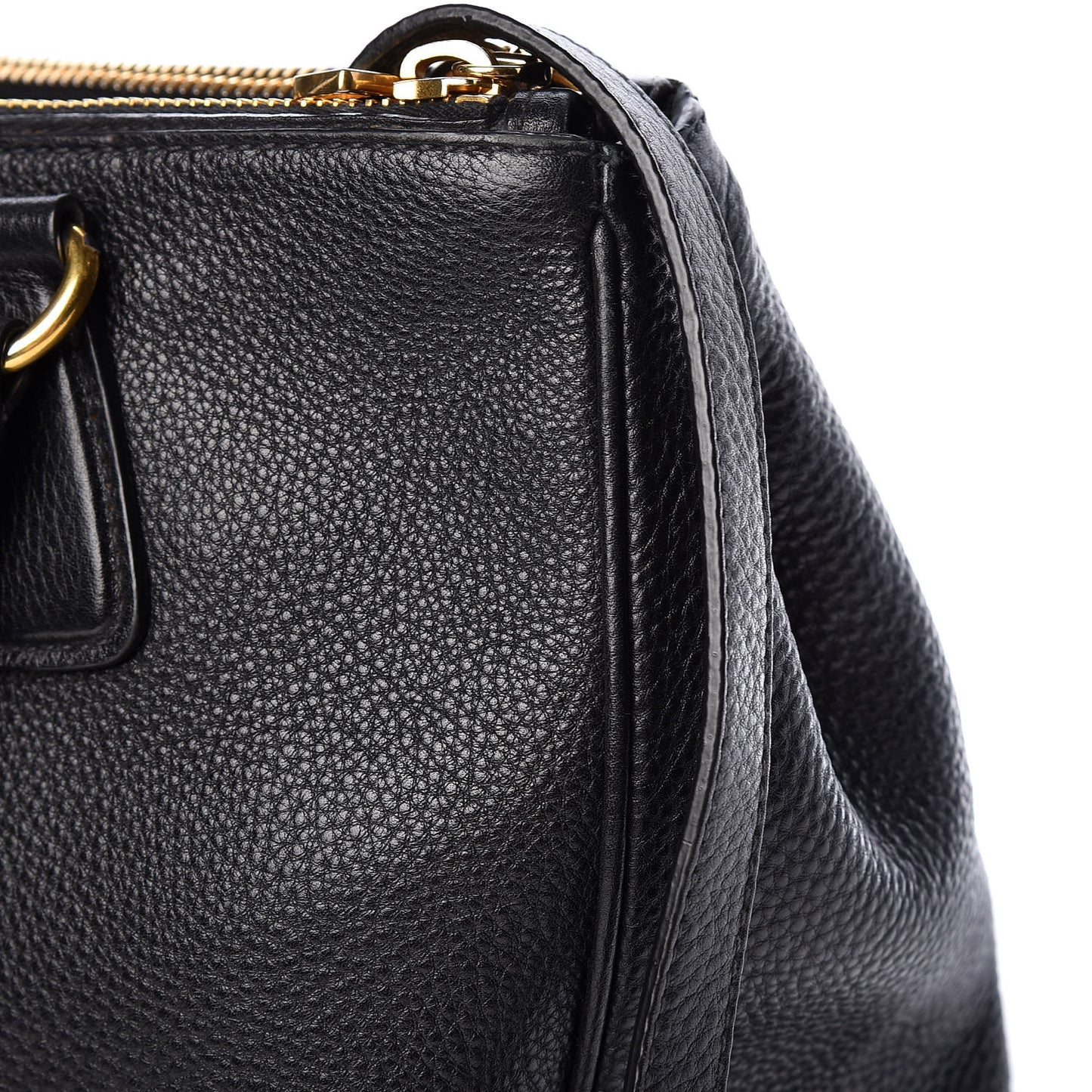 Vitello Daino Large Double Zip Tote Nero Black