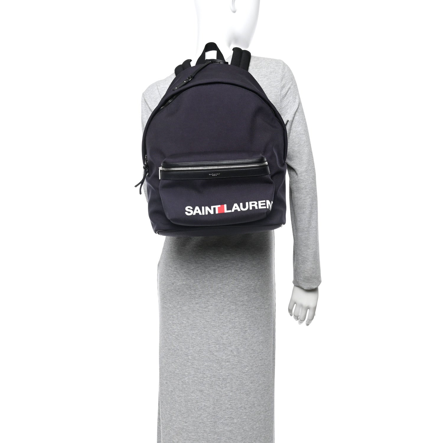 Saint Laurent Canvas Logo City Backpack Navy 2 of 9