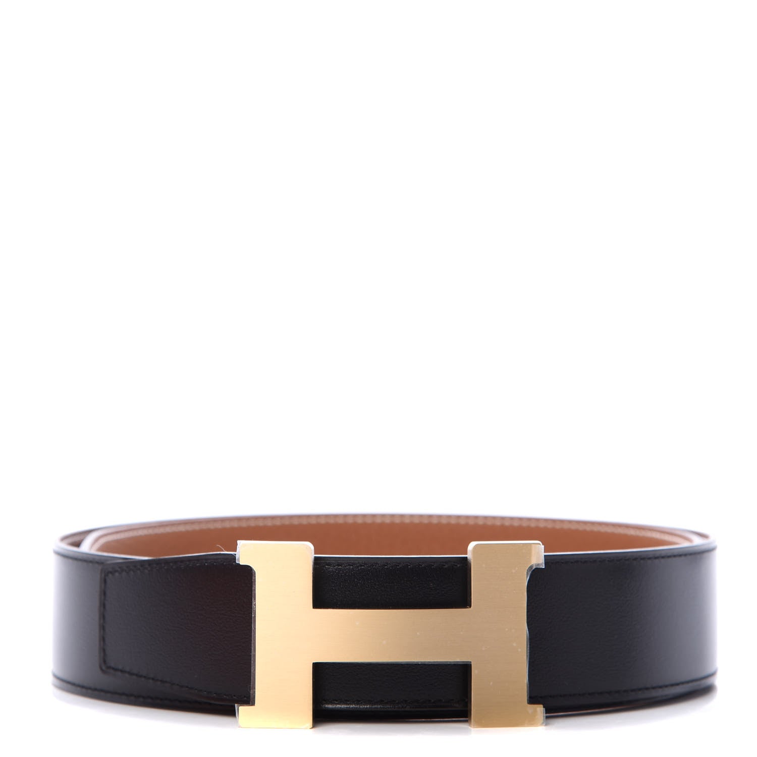 Hermes Togo Box 38mm Belt 90 Gold Black 1 of 5