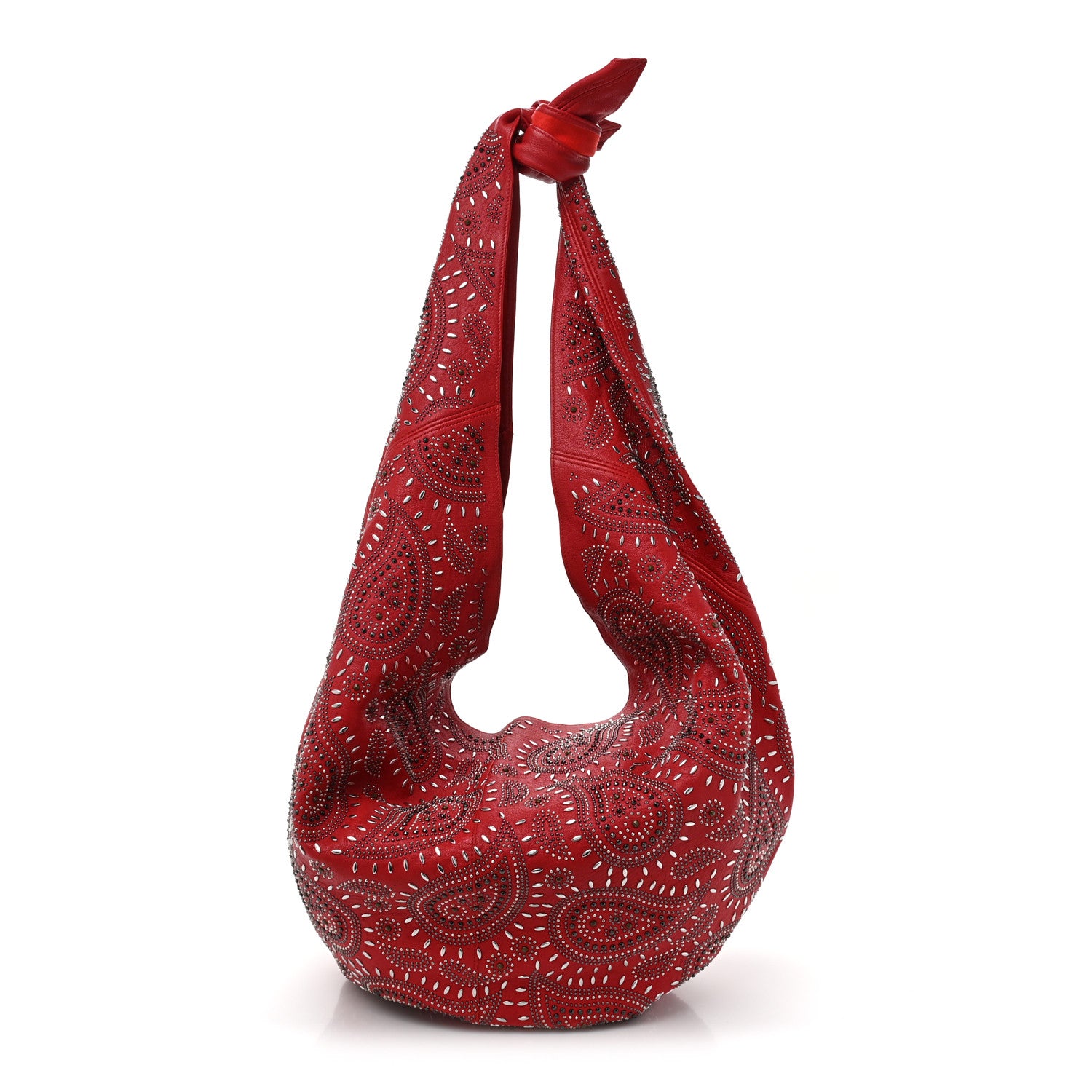 Saint Laurent Canvas Bandana Hobo Bag Red 3 of 11