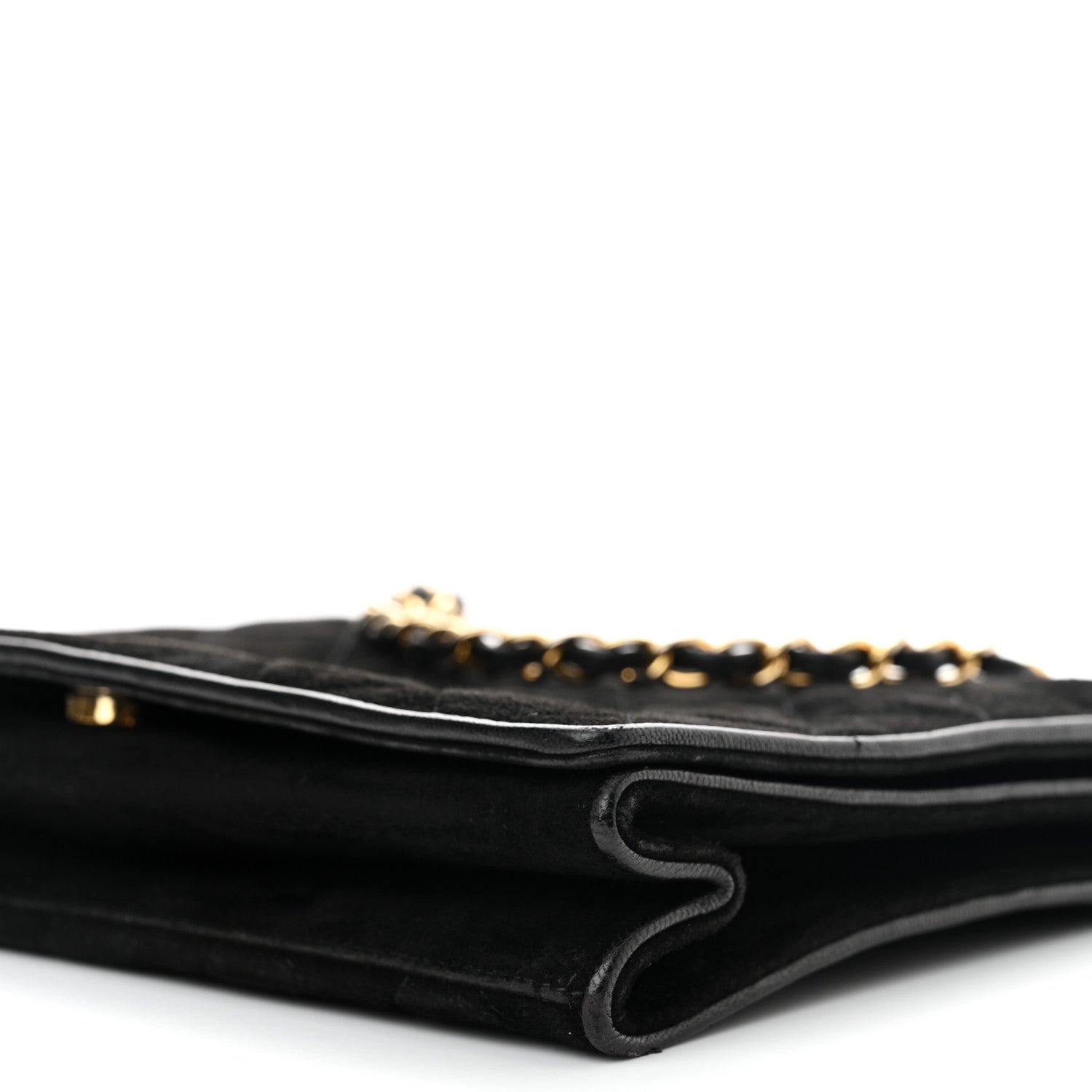 Chanel Suede Quilted CC Small Single Flap Black 10 of 15