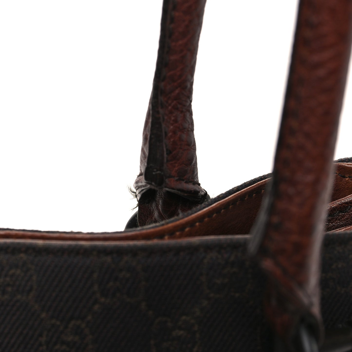 Monogram Denim GG Shoulder Bag Black Brown