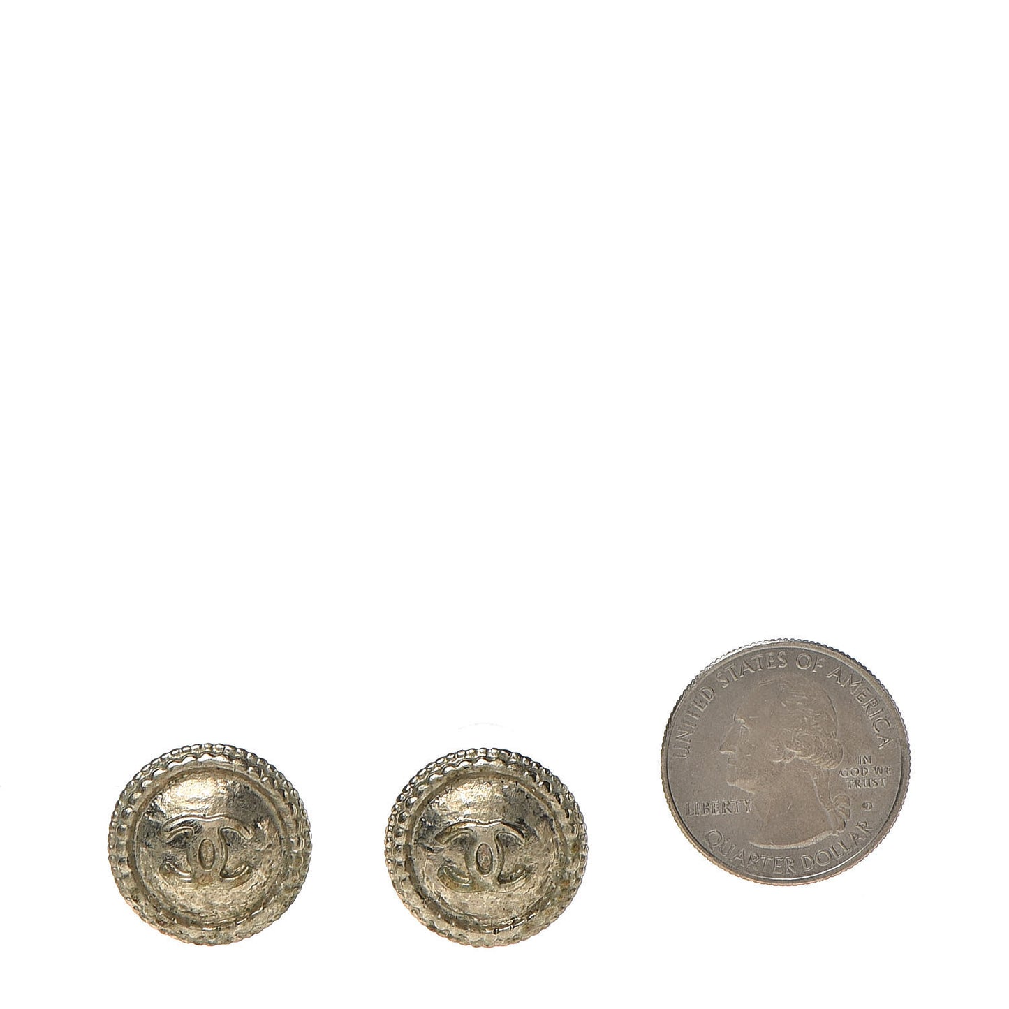 CC Button Earrings Gold