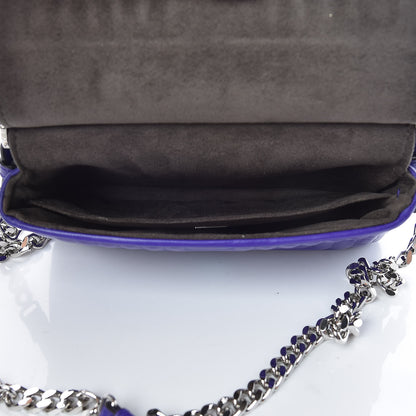 Fendi Shiny Nappa Trapuntata Micro Double Baguette Purple 7 of 10