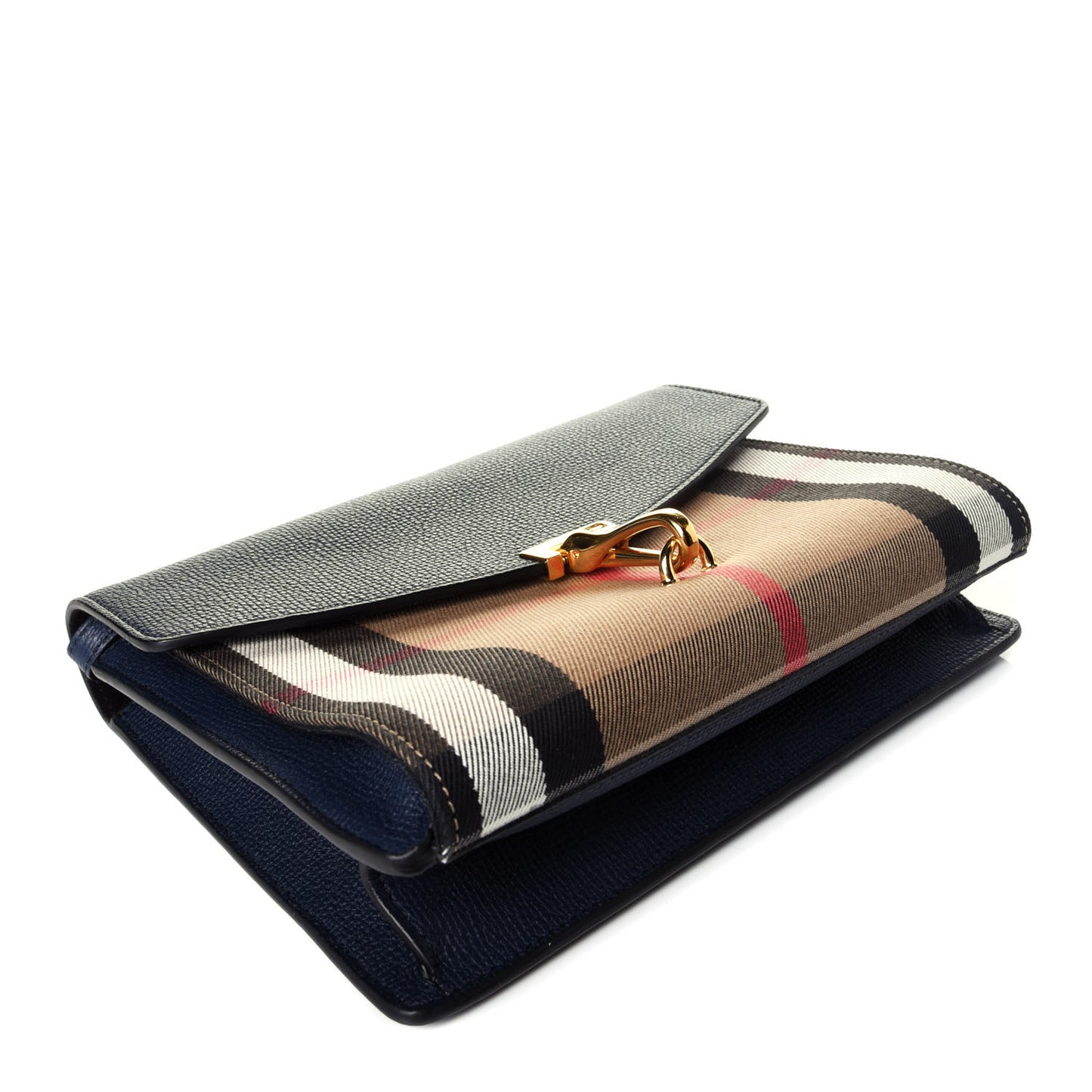 Derby Calfskin House Check Small Macken Crossbody Bag Ink Blue
