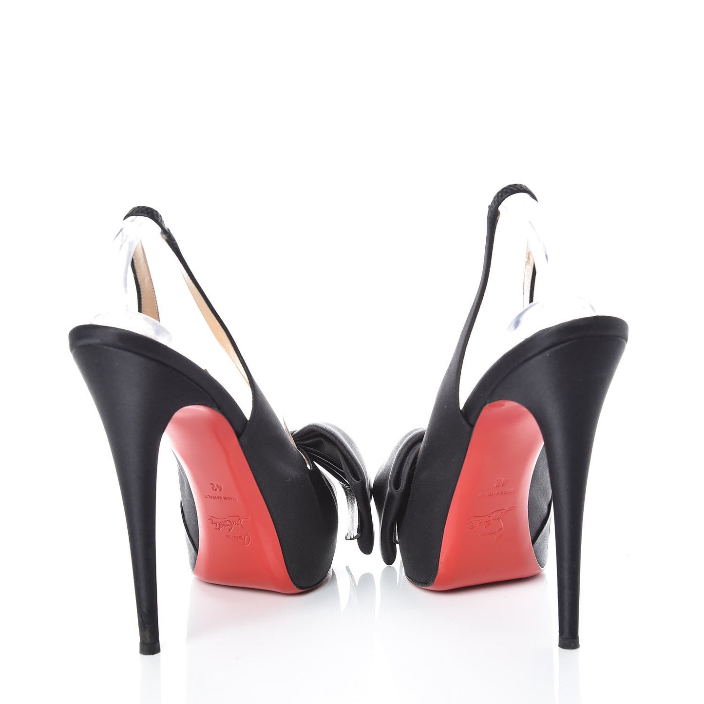 Crepe Satin Vendome Sling 120 Pumps 42 Black