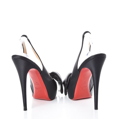 Christian Louboutin Crepe Satin Vendome Sling 120 Pumps 42 Black 6 of 17