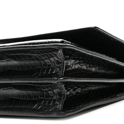 Saint Laurent Calfskin Crocodile Embossed Medium Monochrome Monogram Sunset Black 11 of 11