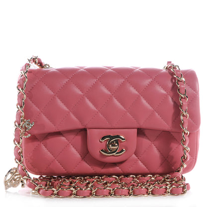 Chanel Lambskin Quilted Valentine Charms Mini Rectangular Flap Pink 1 of 10